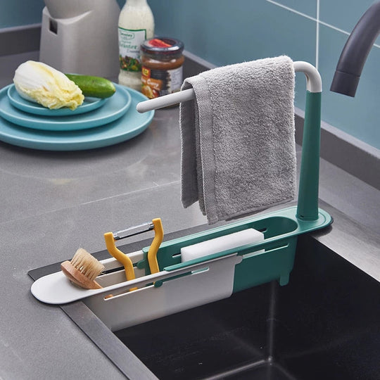 Telescopic Sink Rack -  Keep Your Sink Clean & Organized!