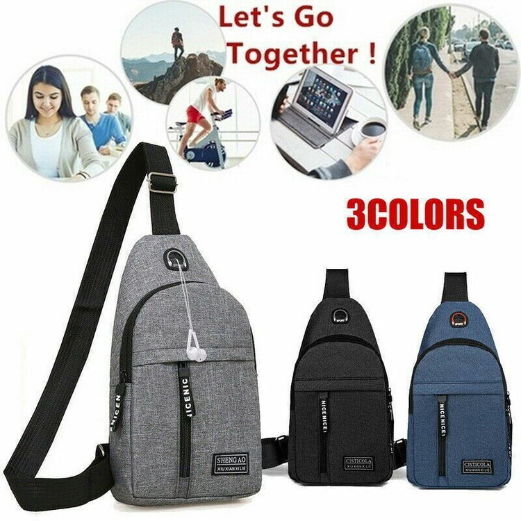 Mens Chest Bag Pack Outdoor Travel Sport Shoulder Sling Backpack Cross Body Bags