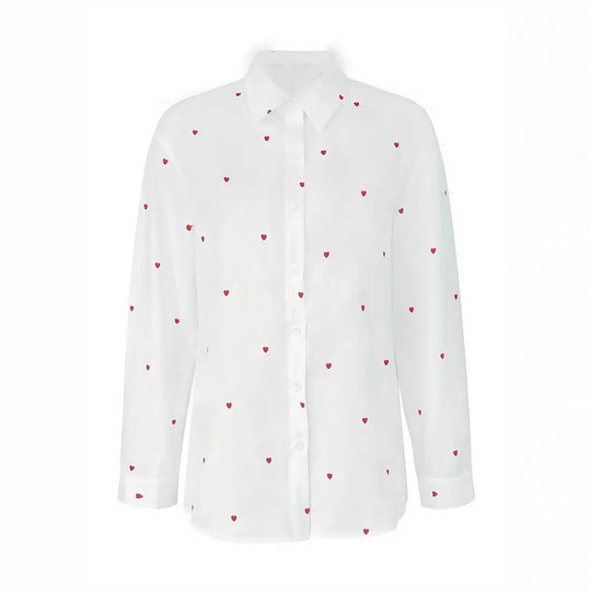 Heart Printing Long Sleeve Shirt