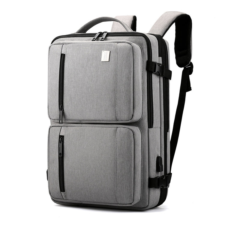 Men's Business Travel Solid Color Large Capacity Backpack