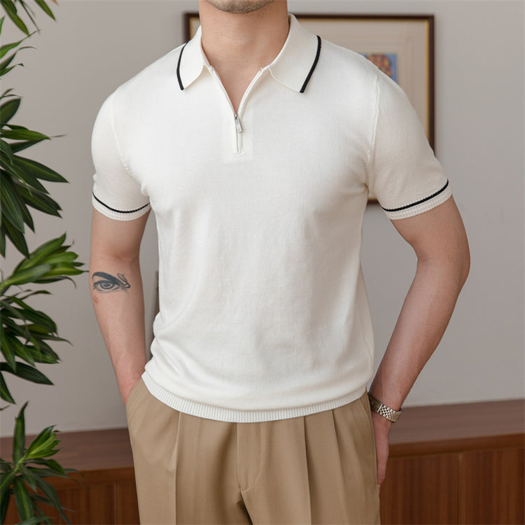 Versatile Slim Knitted POLO Shirt Retro Men