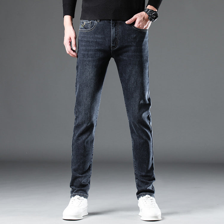 Men's Elastic Four Seasons Loose Jeans