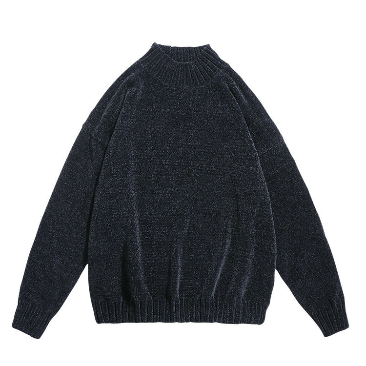 Chenille Medium Turtleneck Men's Blouse Knit