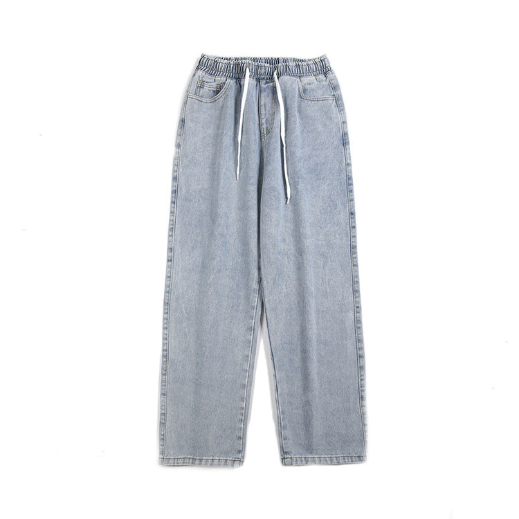 Elastic Waist Loose Straight Drooping Mop Pants