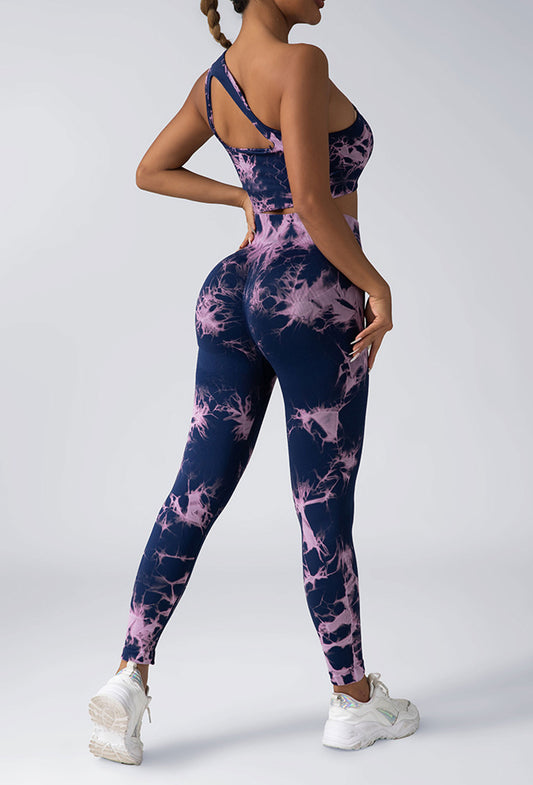 Women Scrunch Workout Leggings Butt Lifting High Waisted Yoga Pants - Tie Dye Seamless Booty Gym Tights