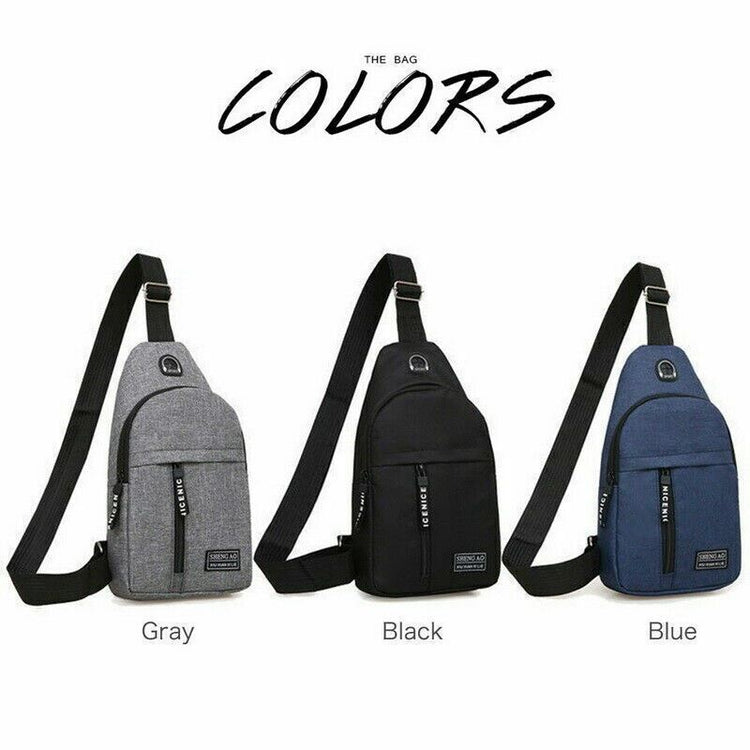 Mens Chest Bag Pack Outdoor Travel Sport Shoulder Sling Backpack Cross Body Bags