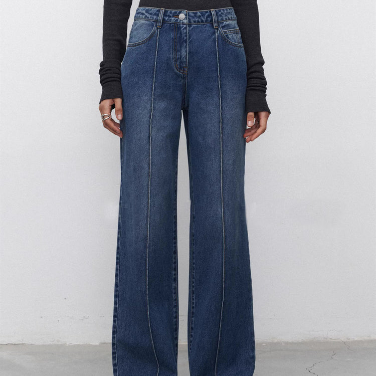 Jeans Women's Three-dimensional Stitching Straight