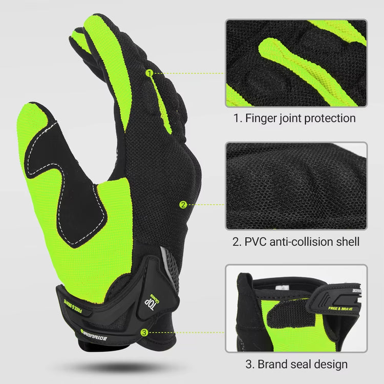 Motorbike Breathable Racing Glove Motorcycle Full Finger Gloves Motocross Motorbike Breath Mesh Touch Screen Racing Glove