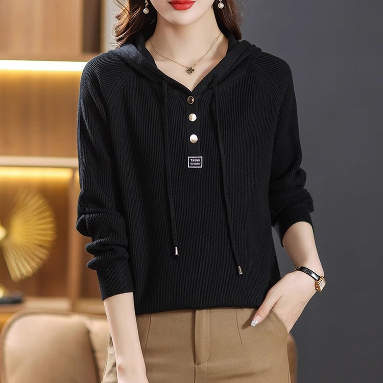 Women's Autumn And Winter Outerwear Knitted Hoodie