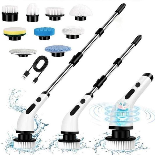 Spring Cleaning Must-Have,Electric Spin Scrubber with 9 Brush Heads,Dual Speed & Extendable Handle,Waterproof & 100-Min Battery,Cordless All-In-One Cleaning Kit for Bathroom & Kitchen ,Thoughtful Mother’S Day Gift