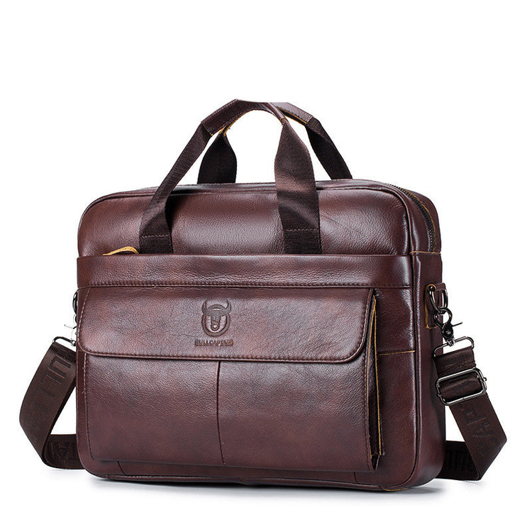 Fashion Bullcaptain Leather Goods Men's Briefcase