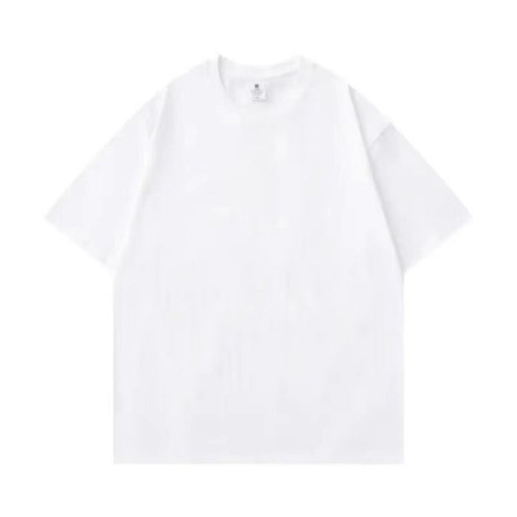 400g Heavy Cotton T-shirt Small Neckline Loose Plus Size